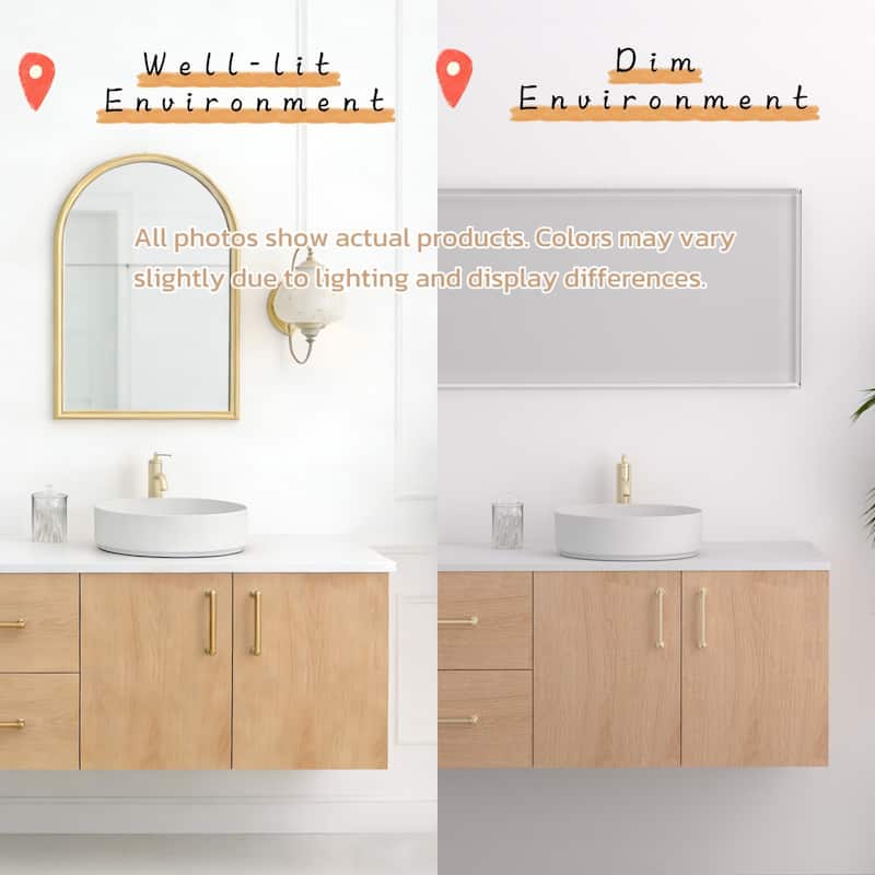 Prismella 60" 72" 84" Floating Vanity with Round Vessel Sink, Quartz Top