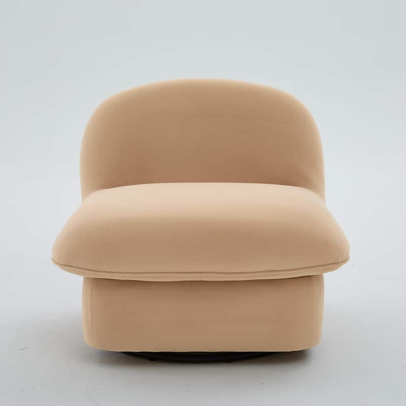 Pumpkin-Shaped Swivel Chair, 360-Degree Swivel Accent Chair for Living Room Bedroom Office