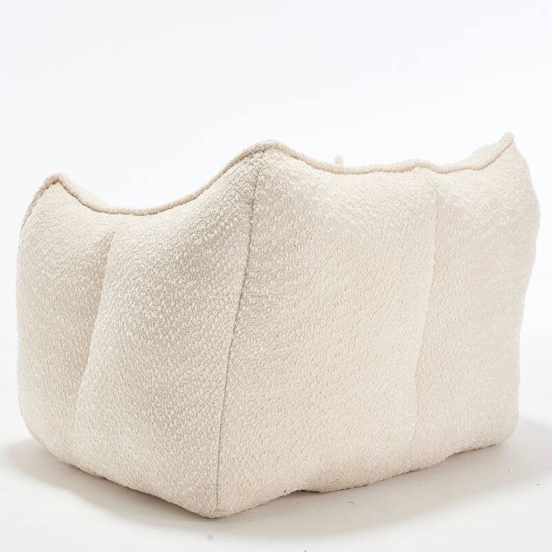 Chenille Square Bean Bag Chair, High Resilience Foam Lounge Chair, Cozy Aldult Lazy Sofa with Curved Armrests and Backrest