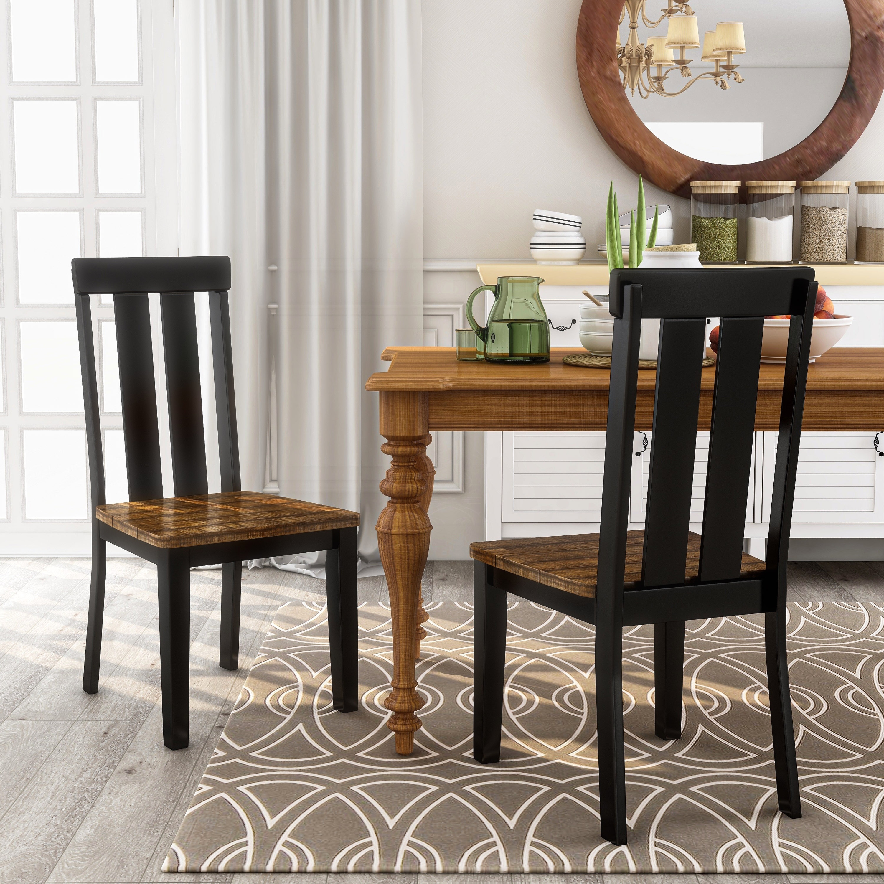Furniture Of America Lara Farmhouse Black Side Chairs (set Of 2)
