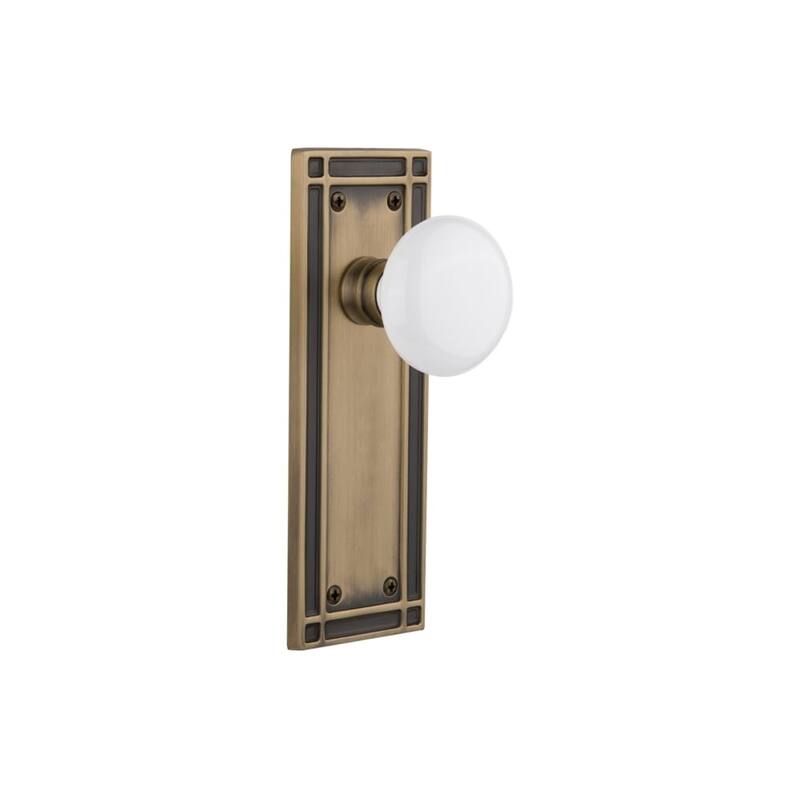 Nostalgic Warehouse White Porcelain Solid Brass Single Dummy Door Knob