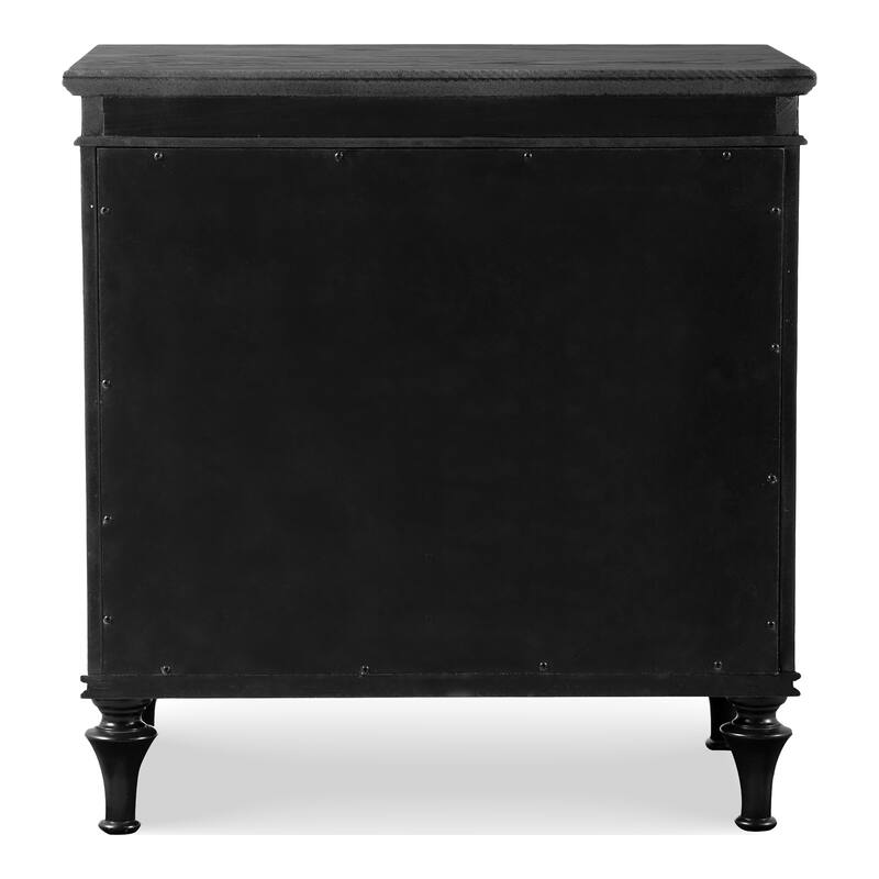 Furniture of America Seabliss Glam 3-Piece Black Solid Wood Panel Bedroom Set