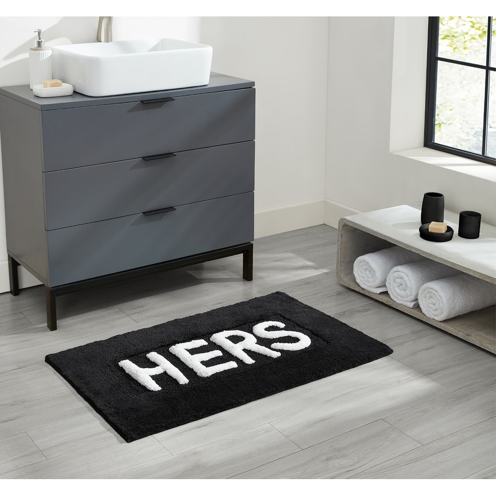 Jean Pierre Novelty Cotton Bath Rug - 21"x34" - "His" & "Hers"
