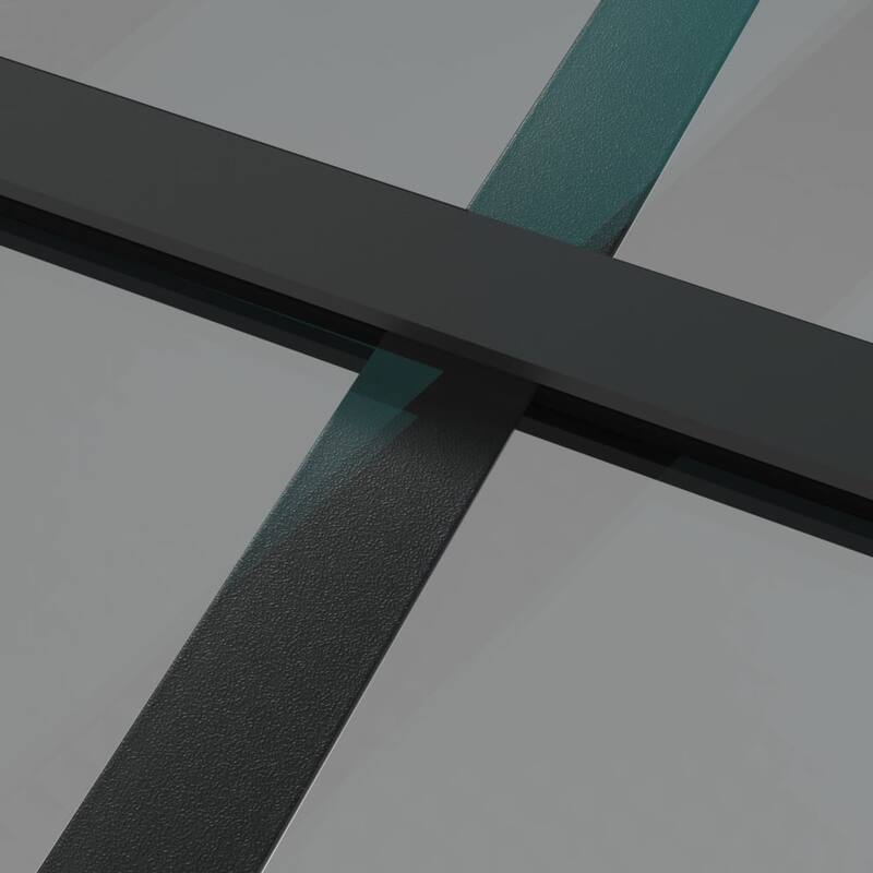 vidaXL Glass Door Interior Door with Alloy Handle ESG Glass and Aluminum Black