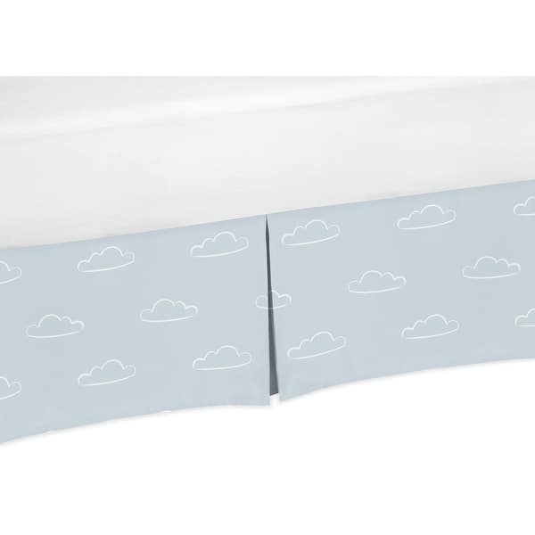 Blue Clouds Collection Queen Bed Skirt - Slate and White Cloud Sky for ...