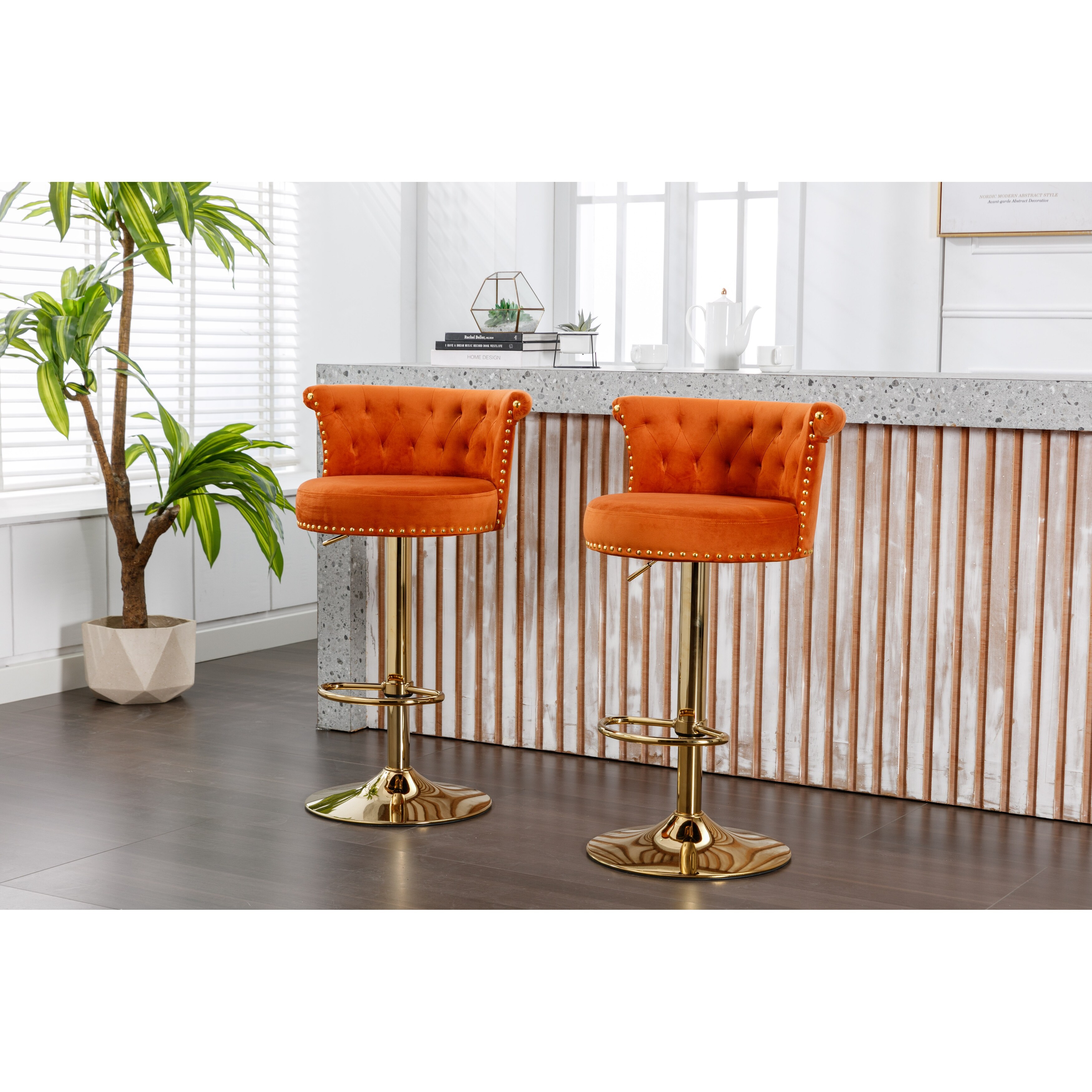 Orange bar chairs store