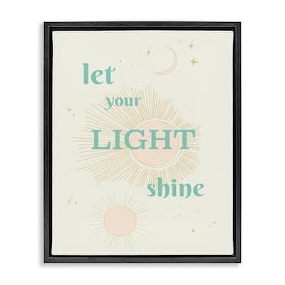 Stupell Let Your Light Shine Framed Floater Canvas Wall Art Design By Sweet Melody Designs