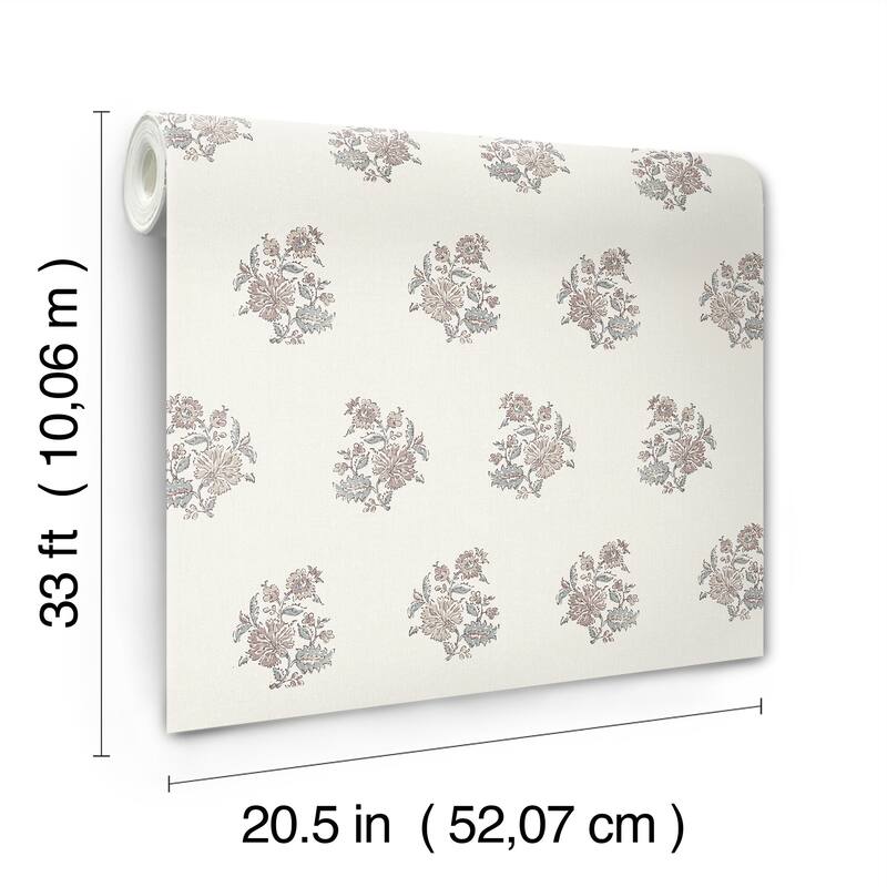 Overbrook Plum Bouquet Toss Wallpaper