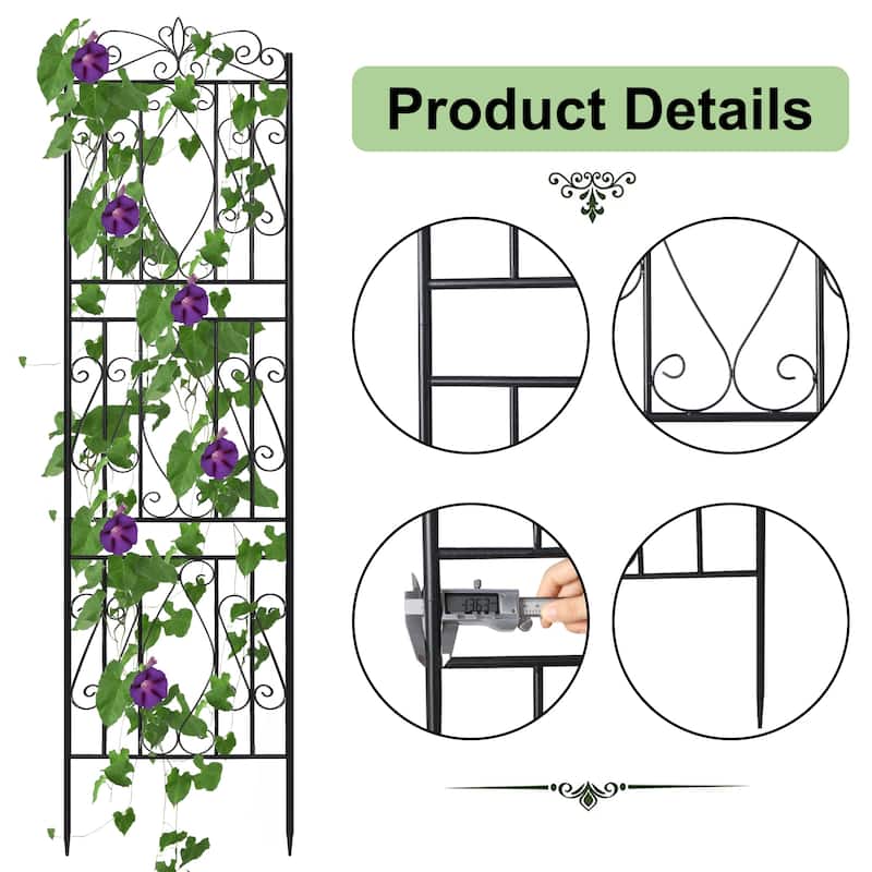Tall Garden Flower Trellis Stake Fence 2 Pack Outdoor Yard Art Decor