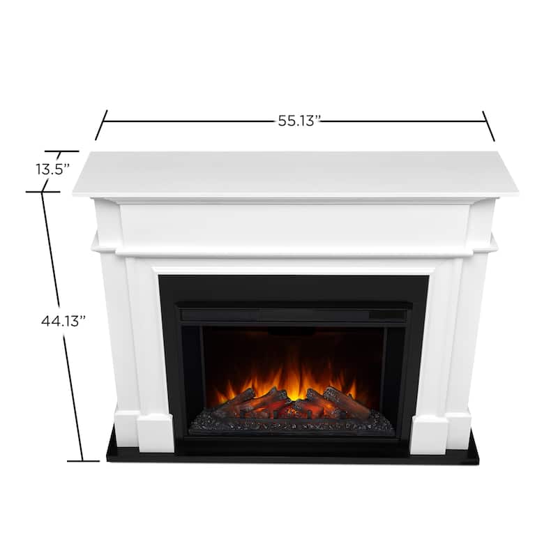 Harlan 55" Electric Grand Fireplace in White by Real Flame