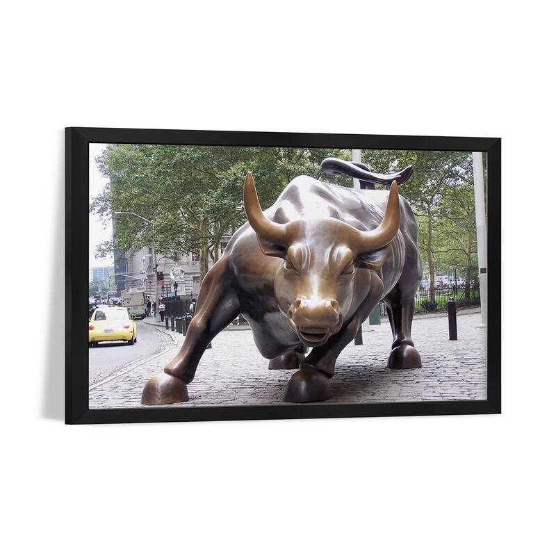 The Wall Street Bull Premium Framed Poster by Unknown Artist
