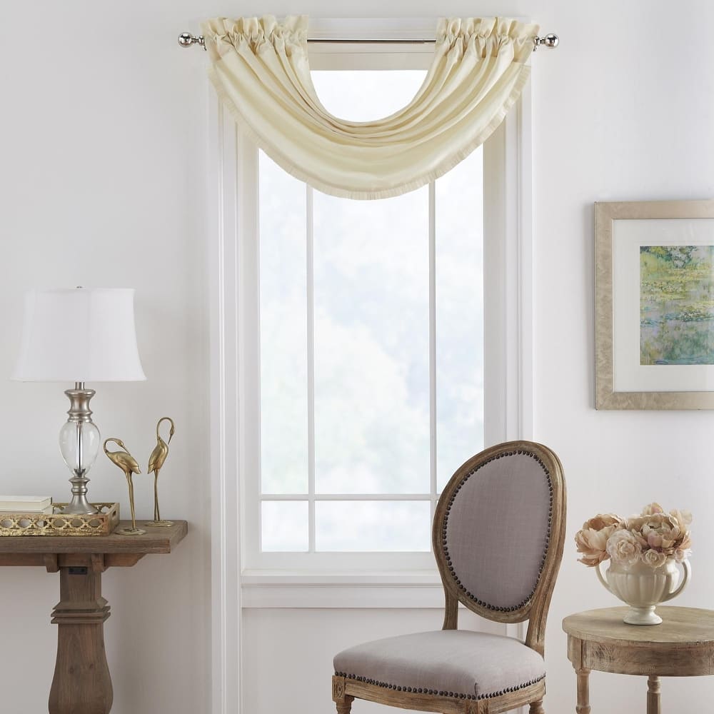 Elrene Versailles Faux Silk Waterfall Window Valance - 52" w x 36" l