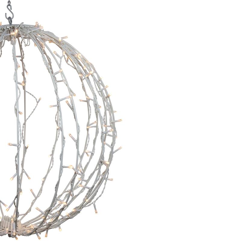 LED Lighted Christmas Hanging Ball Decoration - Warm White Lights