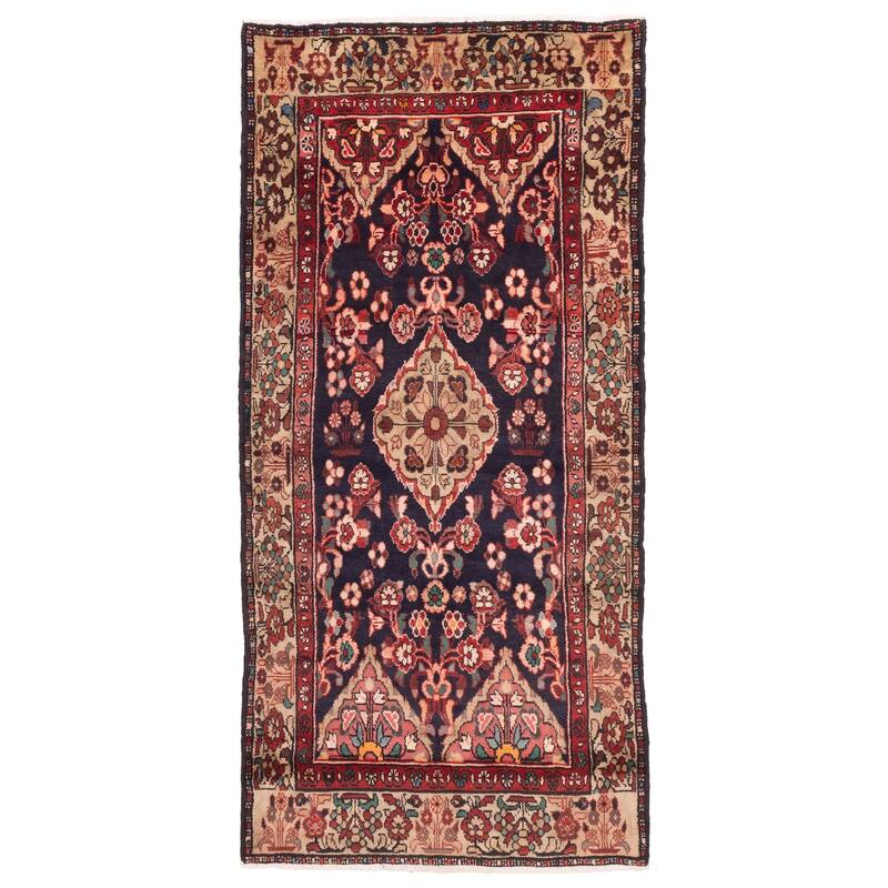 ECARPETGALLERY Hand-knotted Andelz Dark Navy Wool Rug - 4'0 x 8'0