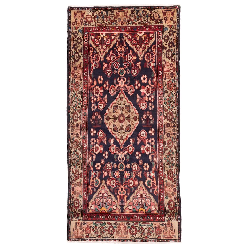 ECARPETGALLERY Hand-knotted Andelz Dark Navy Wool Rug - 4'0 x 8'0