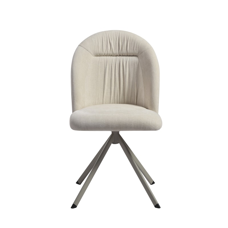 Hallie Contemporary Swivel Curved Back Upholstered Dining Chair - Set of 2