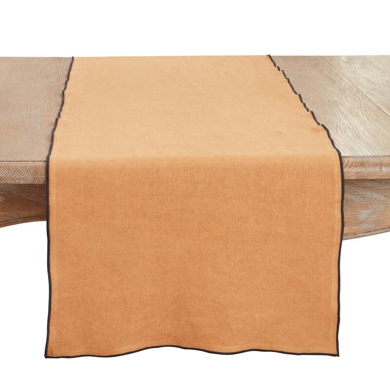 Stonewashed Stitched Edge Table Runner - 16"x72" - Terracotta