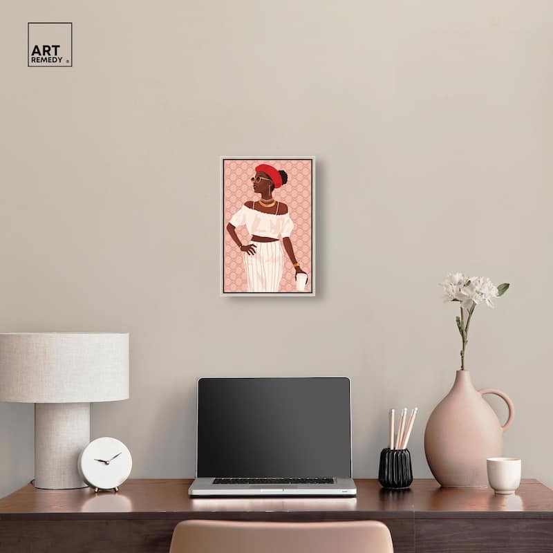 Her Stylish Coffee Look Canvas by Art Remedy
