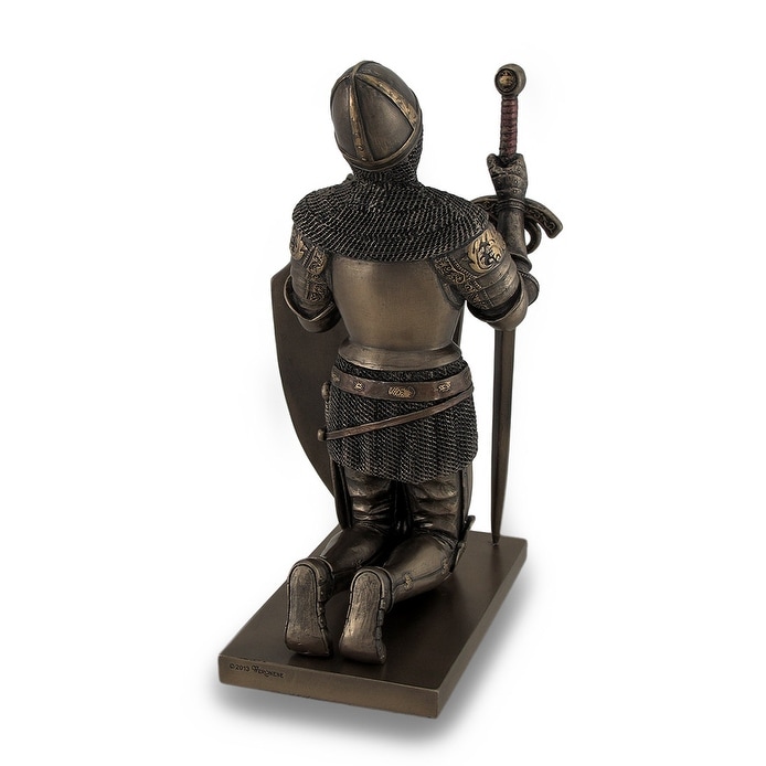 Templar Knight Be Strong In The Lord Bronze Finish Statue - 9 X 5.5 X 3.5  inches