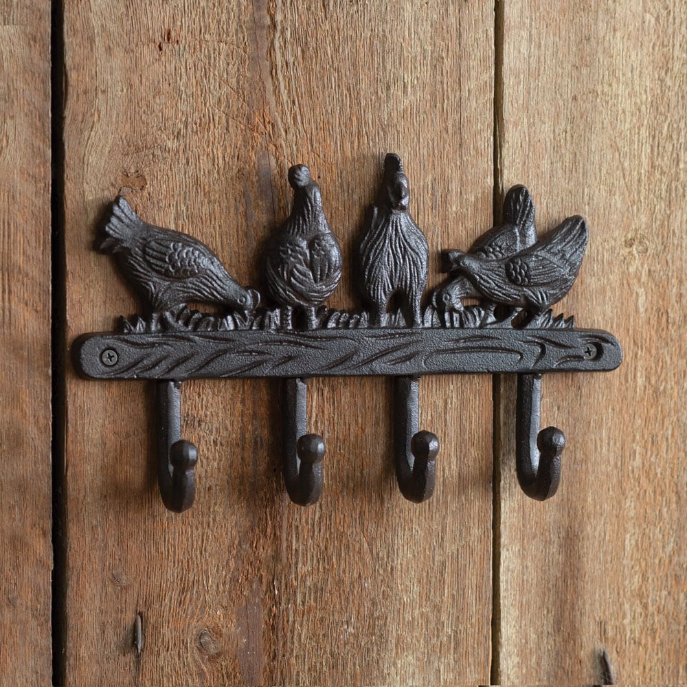 Decorative Birds on Ribbon Hook-Cast Iron Shabby Chic Rustic Wall