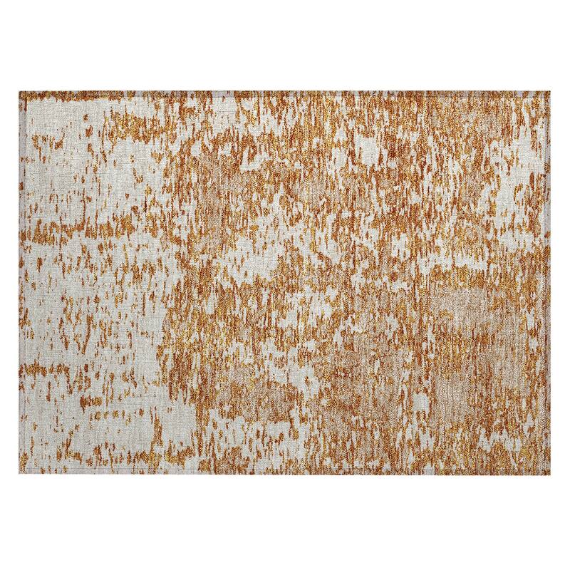 Machine Washable Indoor/ Outdoor Abstract Pixels Chantille Rug