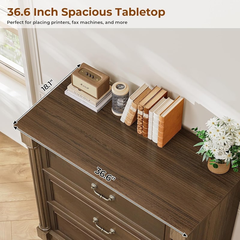 Nightstand File Cabinet Drawers Farmhouse Filing Cabinet for Letter/Legal Size