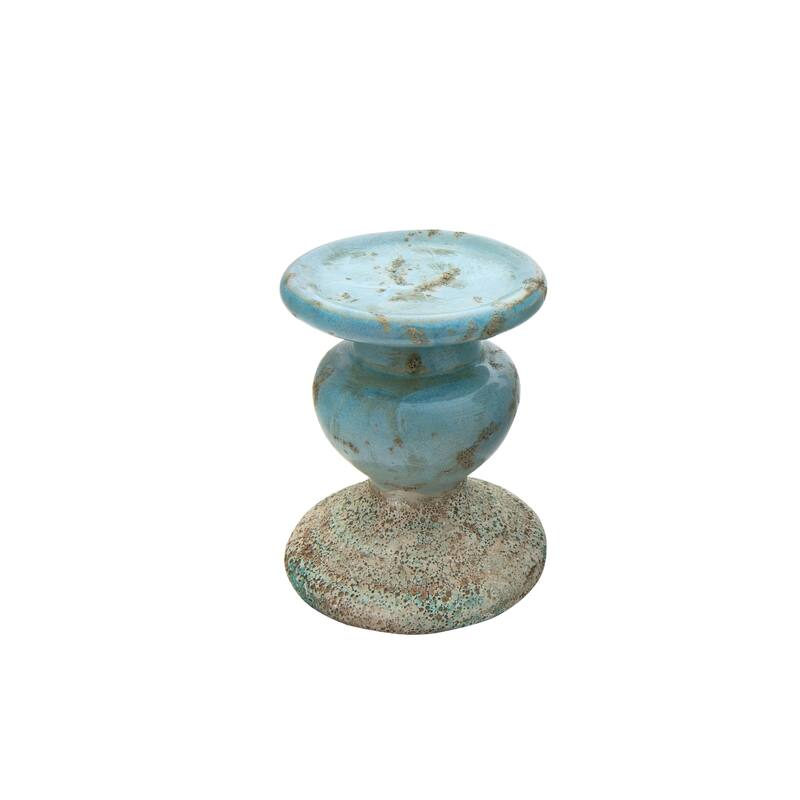 Sculptural Terracotta Pillar Candle Holder