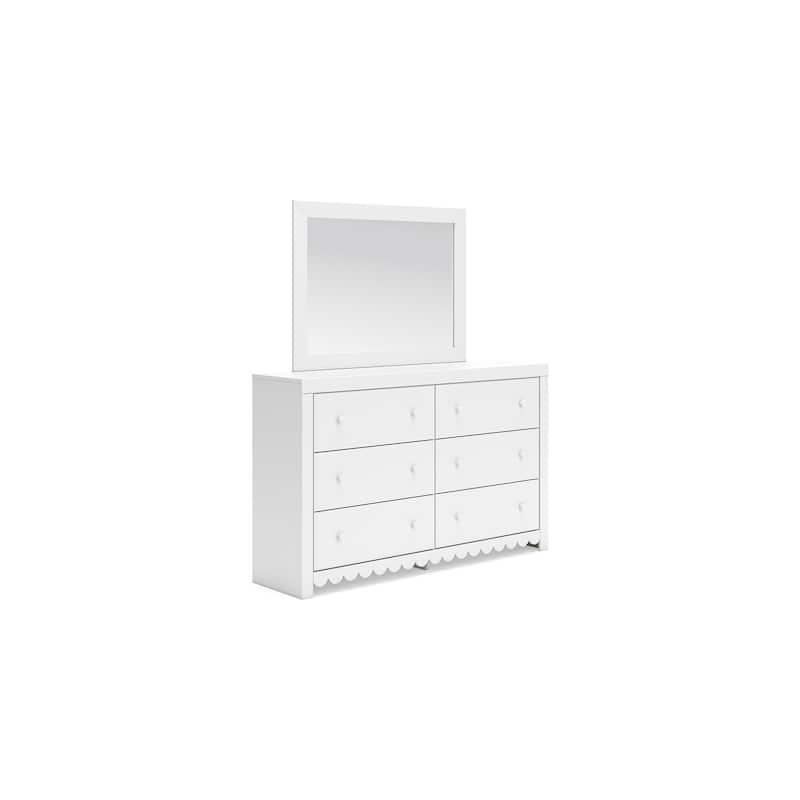 Signature Design by Ashley Mollviney White Dresser and Mirror