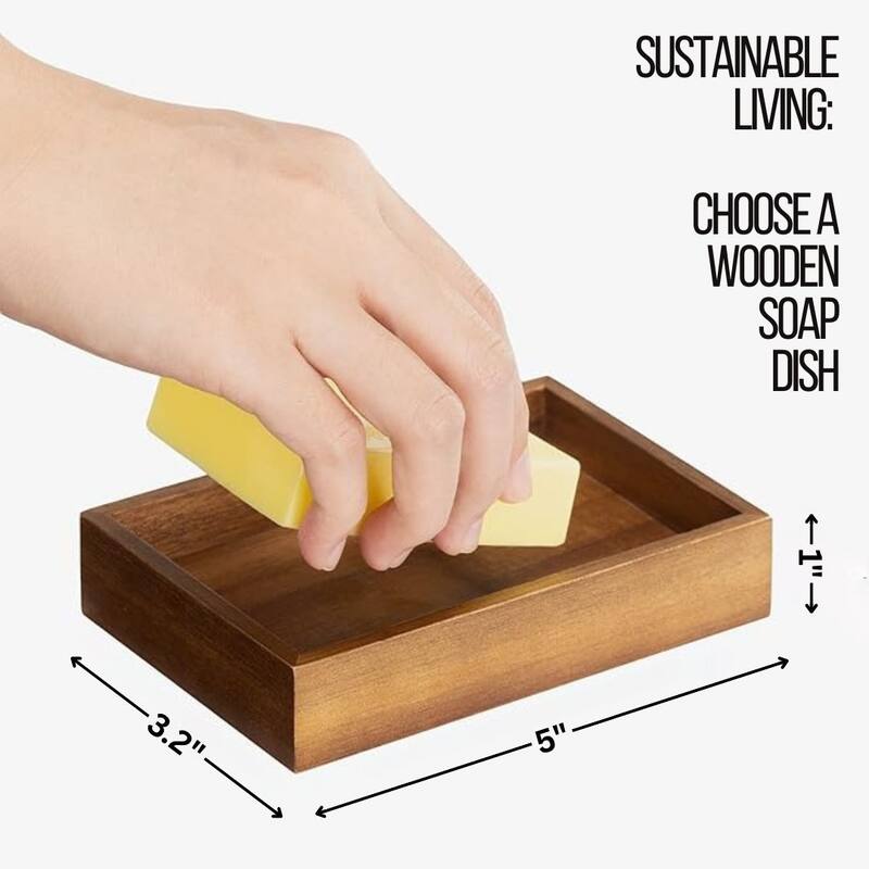 Acacia Wood Bathroom Accessory Set Collection