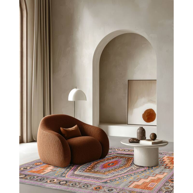 ECARPETGALLERY Hand-knotted Modern Oushak Light Blue Wool Rug - 8'1 x 9'10