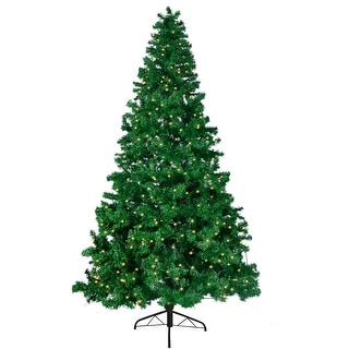 Joiedomi 7.5 ft. Tall Green Metal & Plastic Pre-lit Christmas Tree with ...