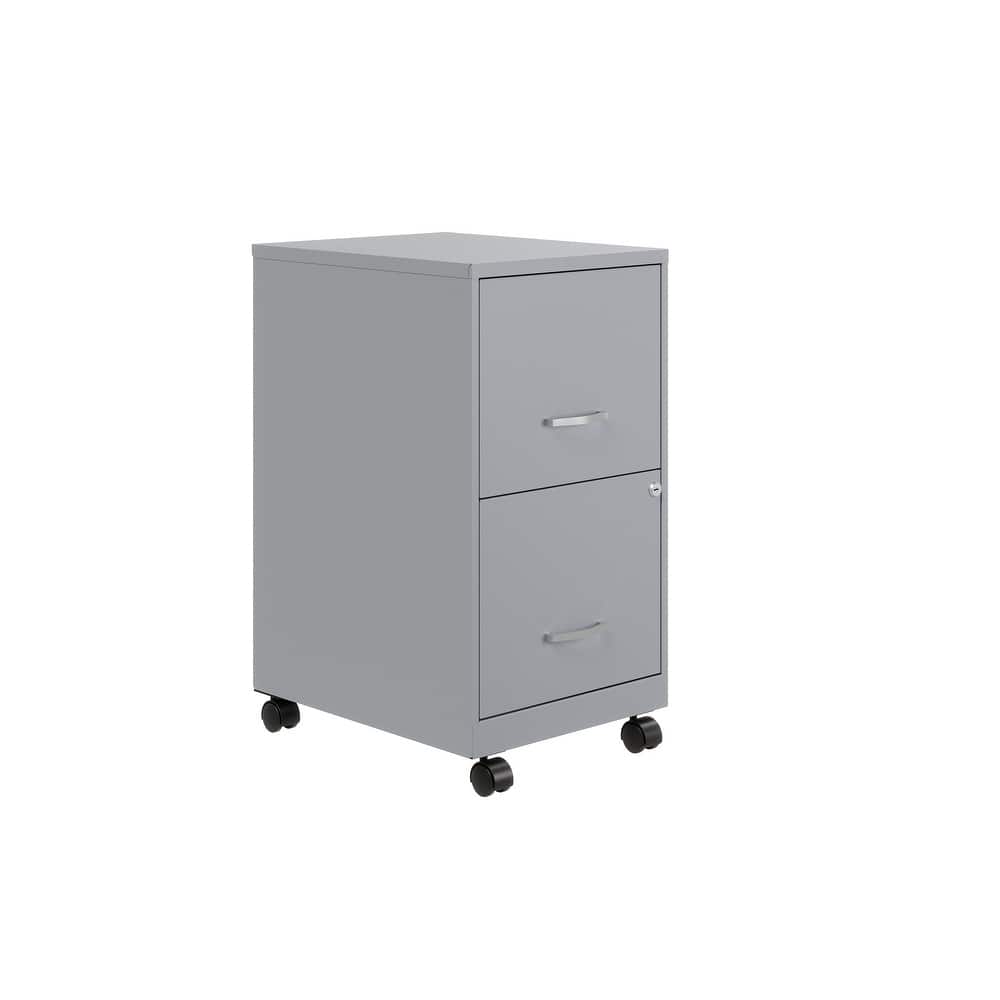 Space Solutions 18" 2 Drawer Mobile Smart Vertical File Cabinet, Teal