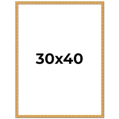 30x40 Frame Gold Real Wood Picture Frame Width 1 inches | Interior