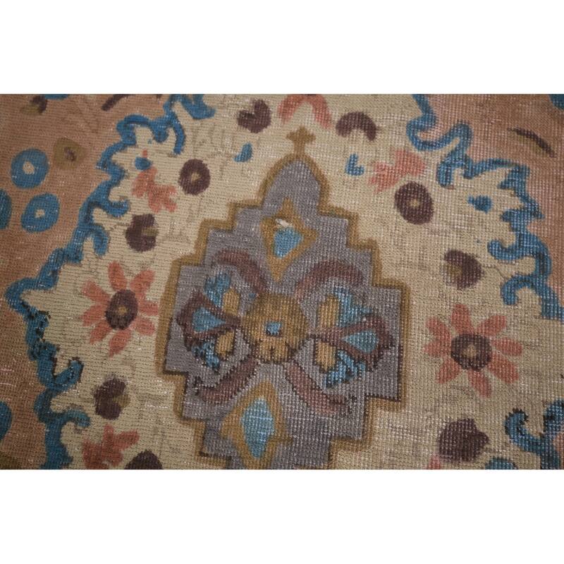 Overdyed Gray Tabriz Persian Vintage Area Rug Handmade Wool Carpet - 9'8" x 12'7"