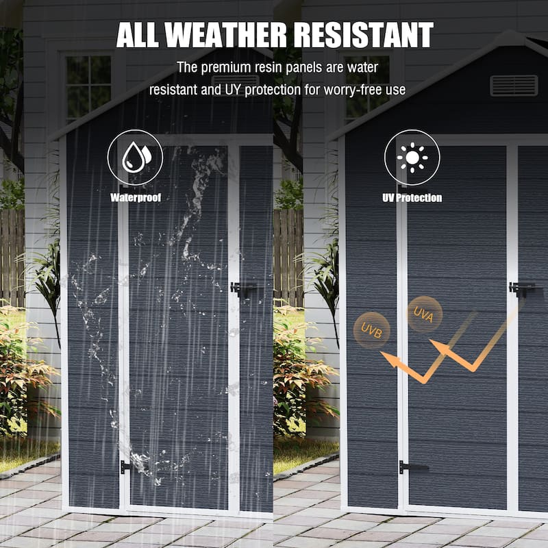 6*6ft resin storage shed, high quality pp material with Lockable Door,strong structure, waterproof