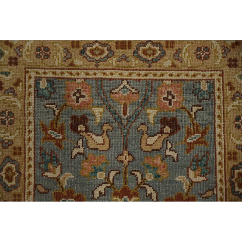 Hand Knotted Oriental 100% Wool Carpet Traditional Floral Navy Blue & Blues Ziegler Area Rug - 3' 10'' X 2' 0''