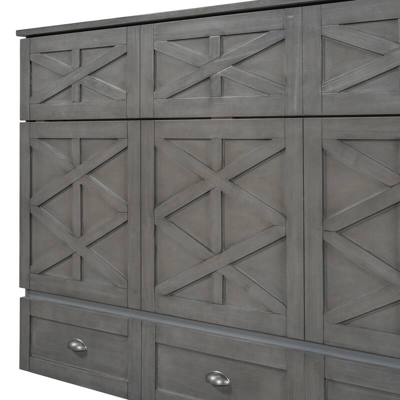 Modern Style Murphy Bed with Large Versatile Storage Drawers for Bedroom
