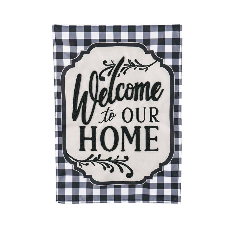 28 in. x 44 in. Classic Welcome Home House Applique Flag