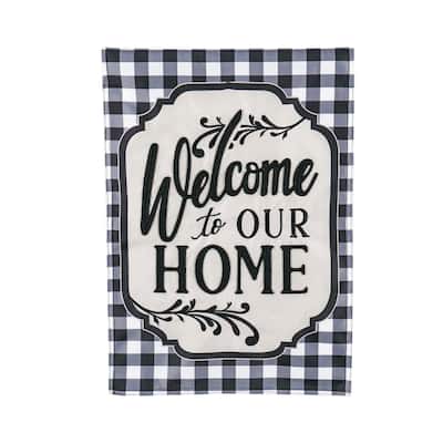 28 in. x 44 in. Classic Welcome Home House Applique Flag