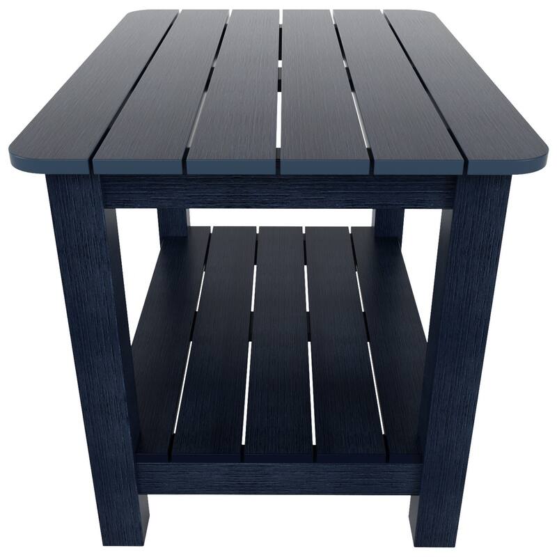 Vineyard HIPS Outdoor Eco-Friendly All Weather Seashell Rocking Adirondack Chairs with Side Table (3-Piece Set)