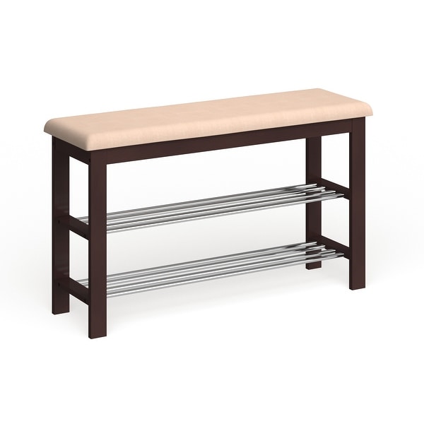 Porch & Den Champa Metal and Wood Shoe Rack Bench. Opens flyout.