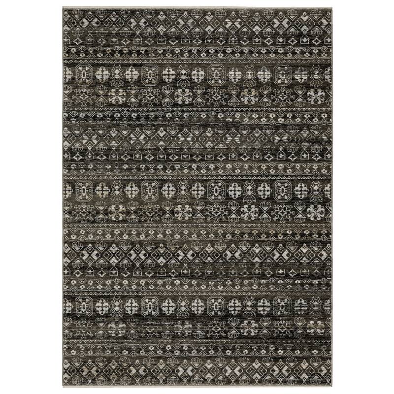 Style Haven Cádiz Nomadic Tribal Charcoal/Grey Area Rug - 6' 7" x 9' 6" - Rectangle