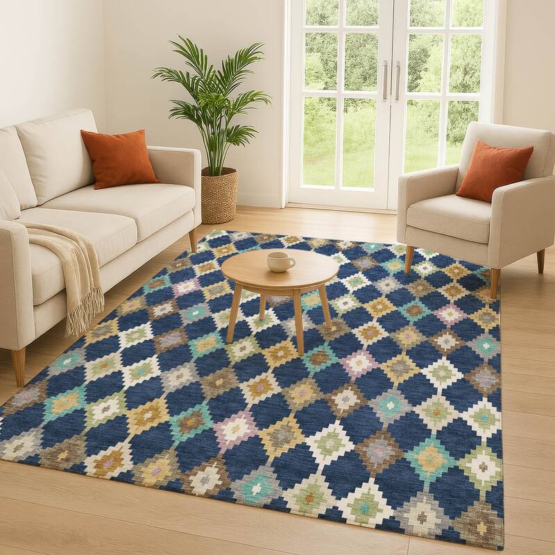 Machine Washable Indoor/ Outdoor Global Ahmet Chantille Rug
