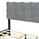 preview thumbnail 8 of 8, Velvet Platform Bed with Comfortable Headboard, LED Frame and Stylish Metal Bed Legs, Full Size, Grey