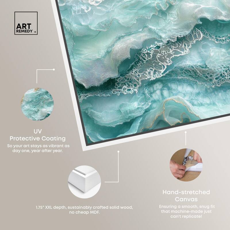 Teal Tiered Turbulence Canvas by Art Remedy