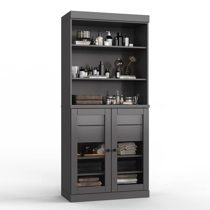 100% Solid Wood 32" Bathroom Cabinet with Optional Doors, 2-Drawers by Palace Imports