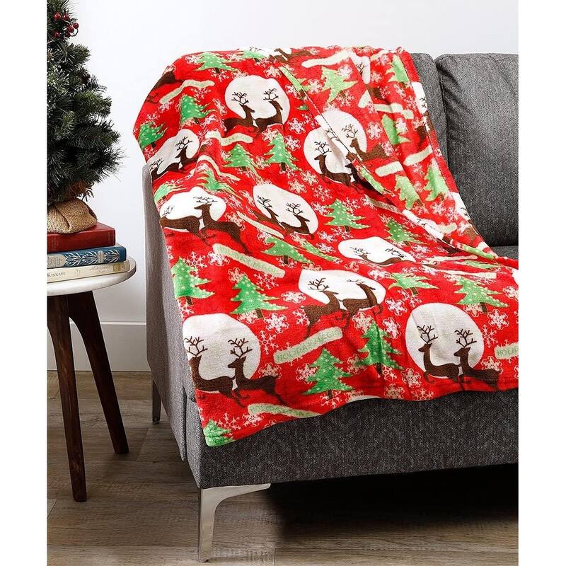Festive Holiday Microplush Throw Blanket (50" x 60") - Holiday Magic