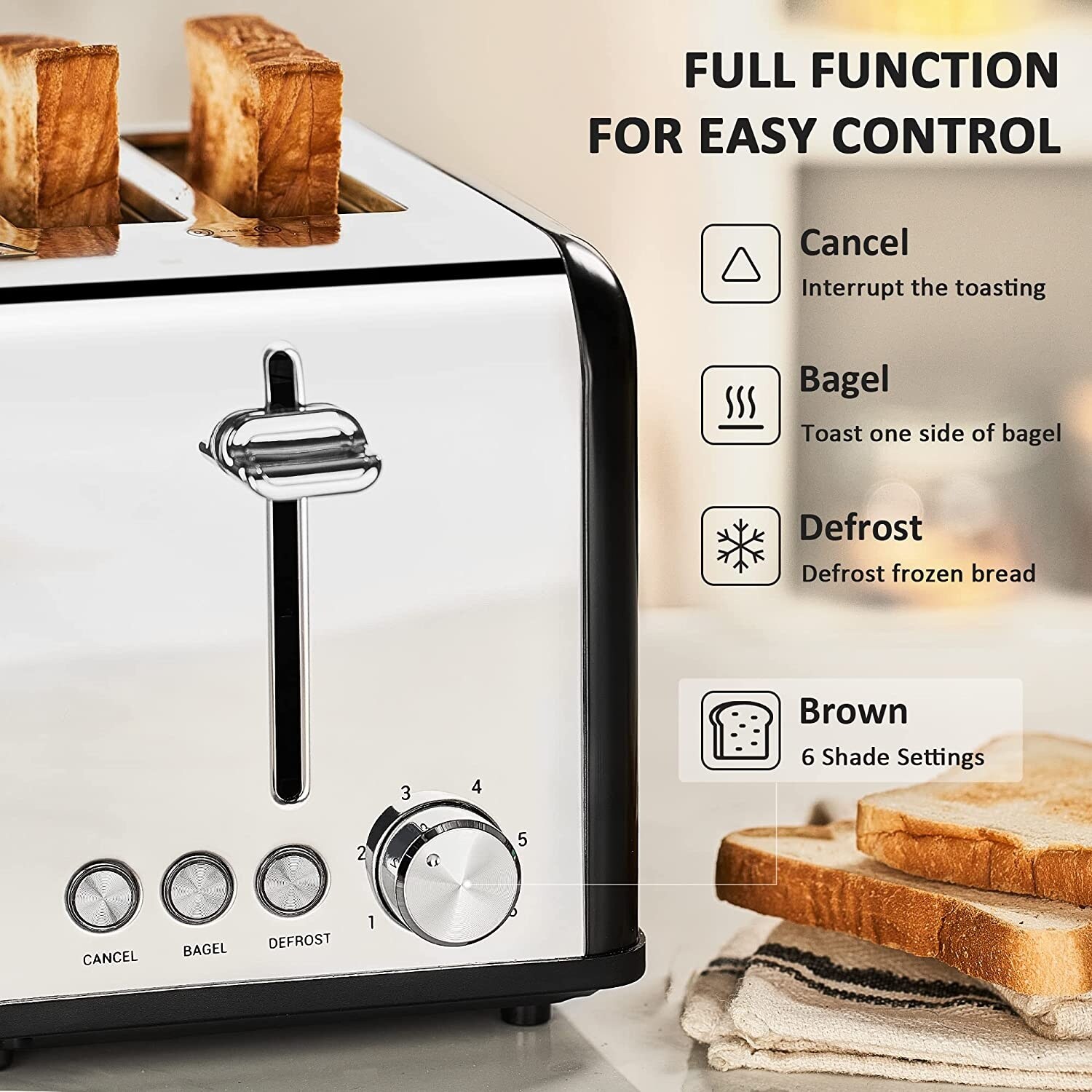 Bread Geek Chef Toaster Toaster Slice Geek Chef 4-Slice Toaster