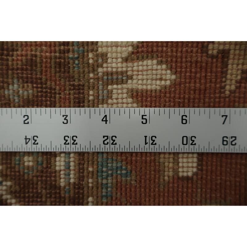 Hand Knotted Oriental 100% Wool Carpet Traditional All-Over Oranges & Rust Ziegler Area Rug - 3' 0'' X 1' 11''