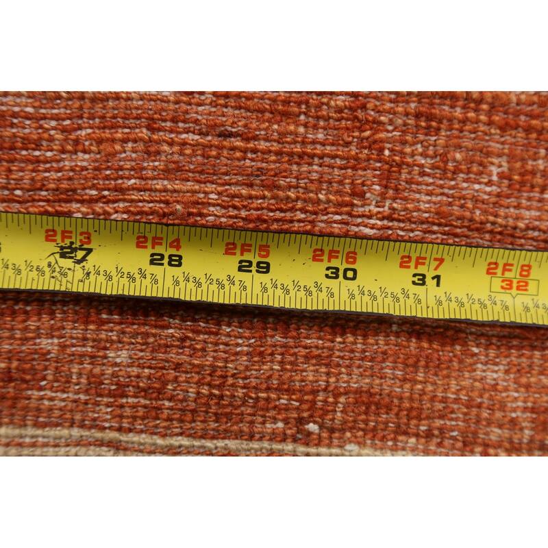 Geometric Bordered Gabbeh Kashkoli Runner Rug Wool Hand-knotted Carpet - 2'4" x 4'9"